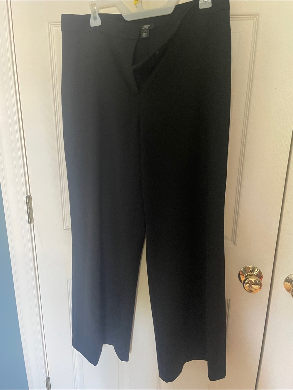 St. John Black Wide-Leg Pull-On Pants size 10